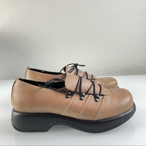 Dansko Clog Shoes Lace Up Mary Jane Brown Professional Work Comfort Black